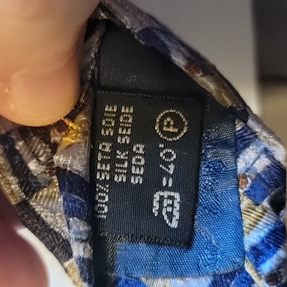 ermenegildo zegna Mens Tie Gold/Silver/Blue EUC 59L Gorgeous Silk Tie - Picture 3 of 6